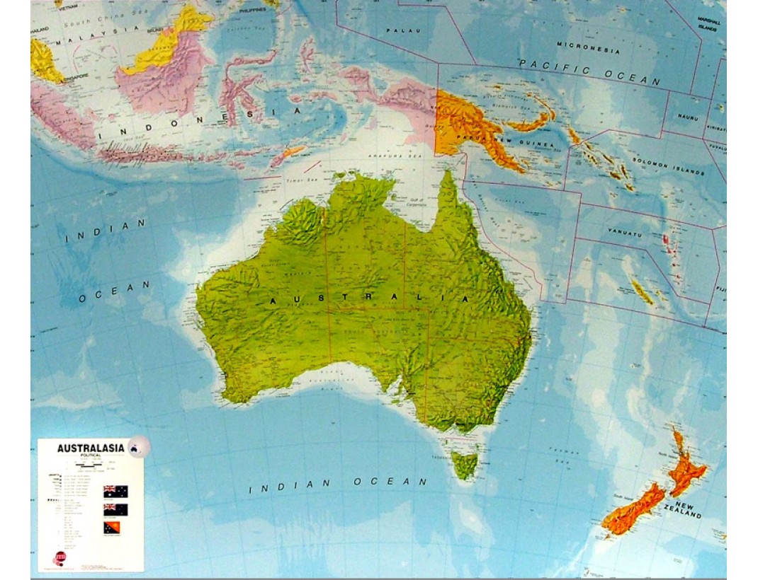 Nástěnná mapa AUSTRÁLIE
